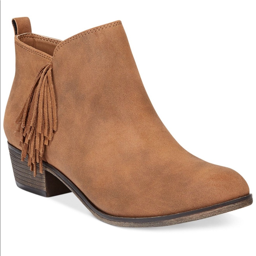 American Rag Cie Fringe Ankle Booties Light Brown
